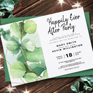 Invitation Heureux pour toujours - Réception de mariage au eu