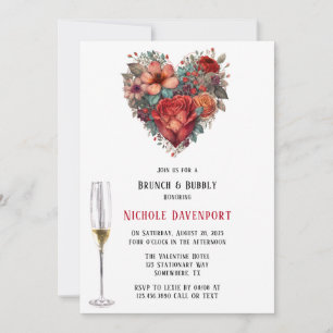 Invitation Heureux Roses de Valentine Brunch & Bubbly