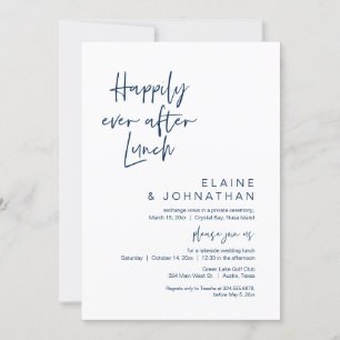 Invitation Heureux toujours après Brunch, Elopement Navy Blue