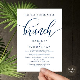 Invitation Heureux toujours après Brunch, Mariage de poste