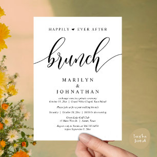 Invitation Heureux toujours après Brunch, Mariage de poste