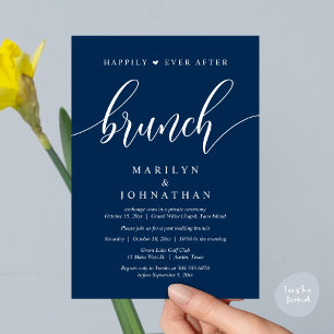 Invitation Heureux toujours après Brunch, Mariage de poste