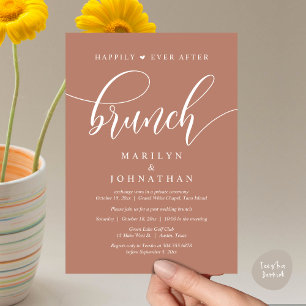 Invitation Heureux toujours après Brunch, Mariage de poste