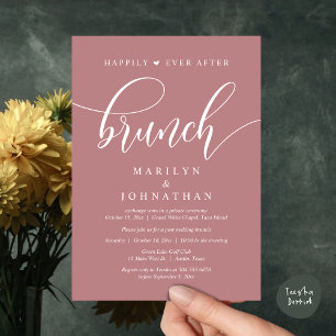 Invitation Heureux toujours après Brunch, Mariage de poste