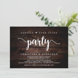 Invitation Heureux toujours après la fête, Bois rustique, Elo