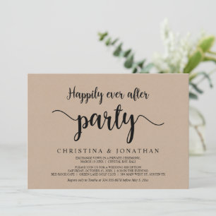 Invitation Heureux toujours après la fête, Brown Kraft Elopem