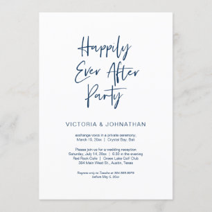 Invitation Heureux toujours après la fête, la marine bleue, l