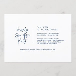 Invitation Heureux toujours après la fête, la marine bleue, l