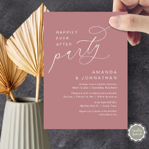 Invitation Heureux toujours après la fête, Mariage romantique