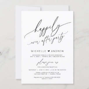 Invitation Heureux toujours après la fête, noir, Mariage Elop