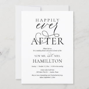 Invitation Heureux toujours après le dîner de Mariage de post