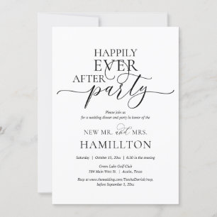 Invitation Heureux toujours après le dîner Mariage et la fête
