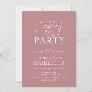 Invitation Heureux toujours après le dîner Mariage et la fête