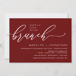 Invitation Heureux toujours après le Mariage Elopement Brunch