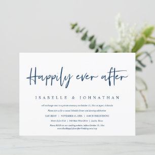 Invitation Heureux toujours après le parti Elopement Mariage