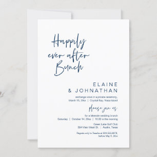 Invitation Heureux toujours après Mariage Brunch, Navy Blue