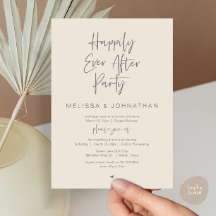 Invitation Heureux toujours après, Mariage Elopement Diner Pa