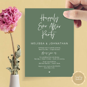 Invitation Heureux toujours après, Mariage Elopement Diner Pa