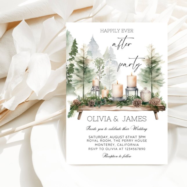 Invitation "Heureux toujours après" Mariage-Pine et fête des  (Créateur téléchargé)