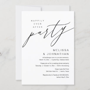 Invitation Heureux toujours après, parti Elopement Mariage