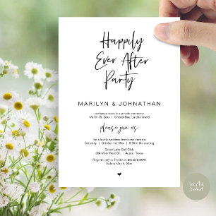 Invitation Heureux toujours après, parti Elopement Mariage