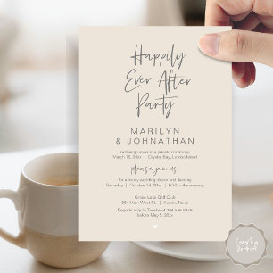 Invitation Heureux toujours après, parti Elopement Mariage