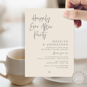 Invitation Heureux toujours après, parti Elopement Mariage