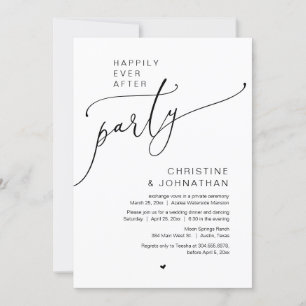 Invitation Heureux toujours après, parti Elopement Mariage