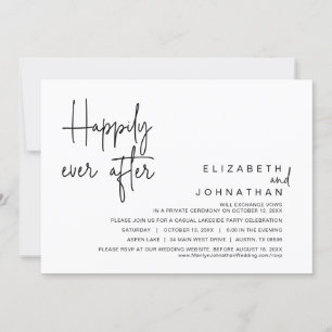 Invitation Heureux toujours après, parti Elopement Mariage