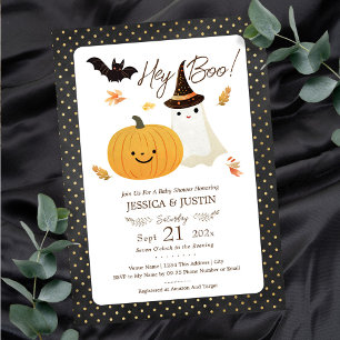 Invitation Hey Baby Boo Fall Halloween Baby shower