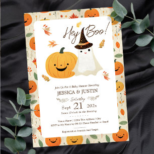 Invitation Hey Baby Boo Fall Halloween Baby shower