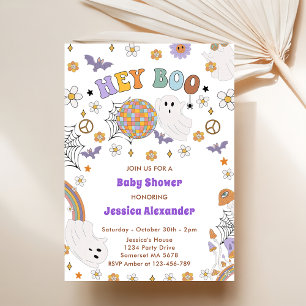 Invitation Hey Boo Baby shower Halloween Super