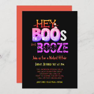 Invitation Hey Boo Halloween Éffrayant