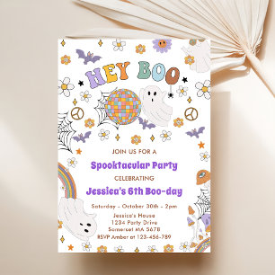 Invitation Hey Boo Halloween Super 6e anniversaire