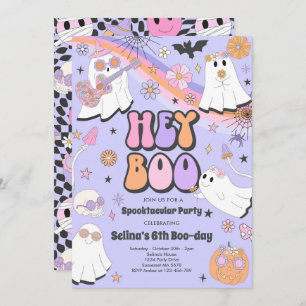 Invitation Hey Boo Halloween Super mignonne Fête d'anniversai