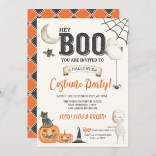 Invitation Hey BOO Kid Amical Halloween Costume Party