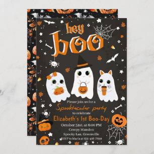 Invitation Hey Boo Spooktacular Halloween 1er anniversaire fê