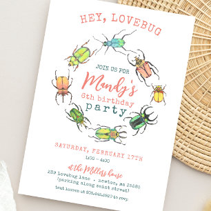 Invitation Hey Lovebug Girls Anniversaire Fête