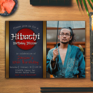 Invitation Hibachi Anniversaire Dîner avec photo