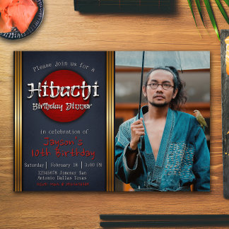 Invitation Hibachi Anniversaire Dîner avec photo