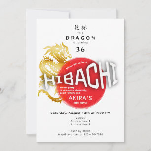 Invitation Hibachi Chef japonais Sushi BBQ Dragon Anniversair