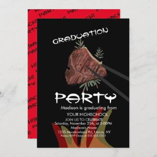 Invitation Hibachi Steak japonais Restaurant Graduation