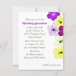 Invitation Hibiscus Art Frontière Mariage Petit déjeuner Invi