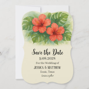 Invitation Hibiscus de plage tropical Mariage