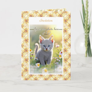 Invitation Hibiscus & dentelle JAUNE