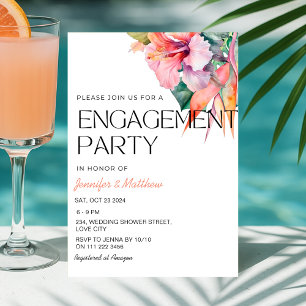 Invitation Hibiscus floral tropical Fiançailles d'été