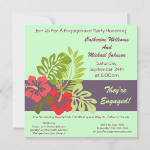 Invitation Hibiscus Floral Tropical Mariage