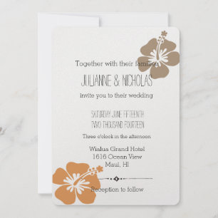 Invitation Hibiscus hawaïen Mariage floral