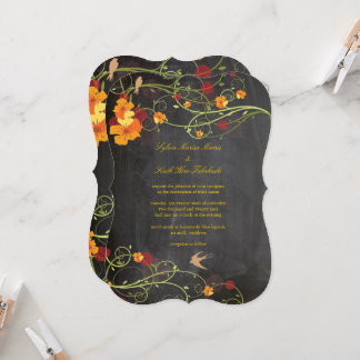 Invitation Hibiscus Jaune hirondelle Mariage de tableau de bo