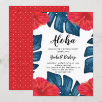 Hibiscus rouge et feuille éclatée Anniversaire tro